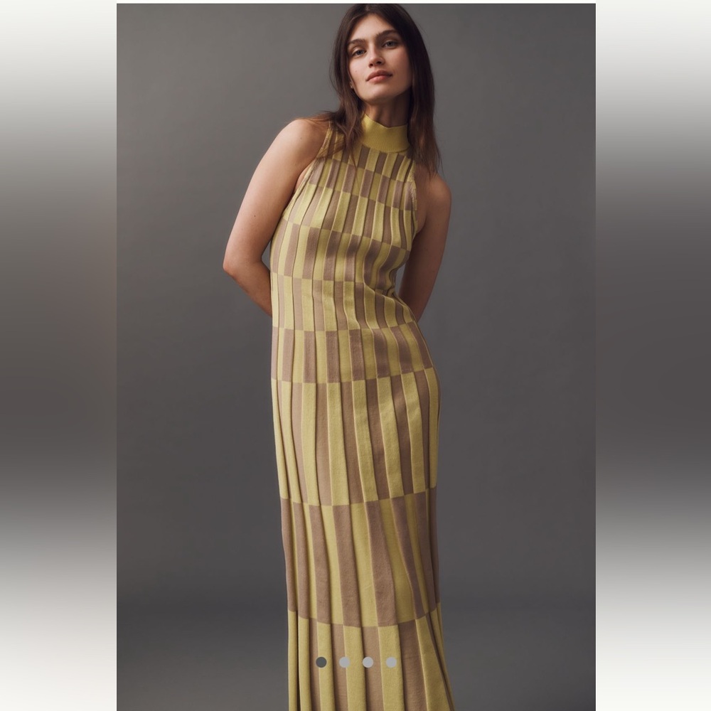 NWOT Anthropologie Striped Sleeveless Maxi Dress - size LARGE